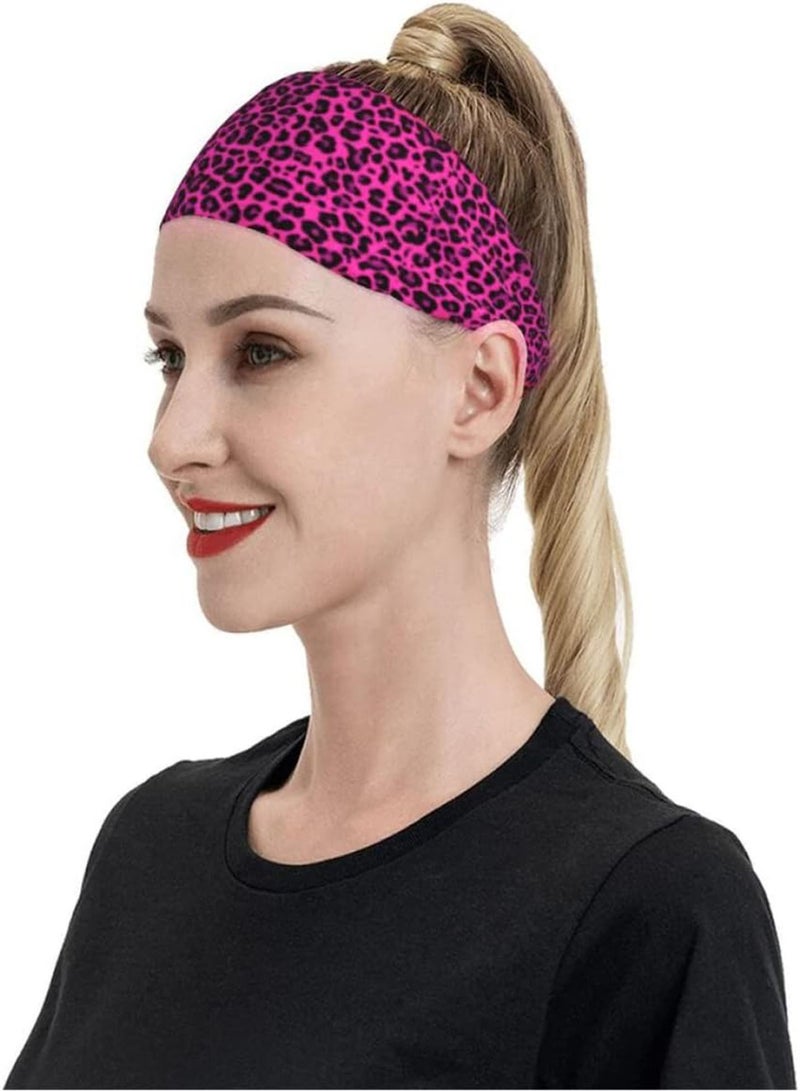 GGOOT Nice Sports Hair Bands Cheetah Leopard Printing Cotton Stretch Headbands Bandage on Head Gum Turban Bandanas Autumn Winter D, Sports Yoga Headband  - Image 3