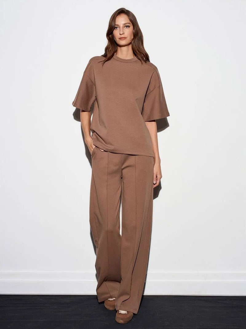 DILVIN Wide-leg Knit Trousers - Image 1
