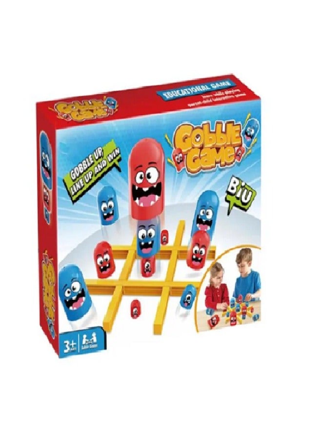 Tic Tac Toe Games for 2 Players, Big Eat Little Blue and Red, Gobblet Gobblers Board Game, Traditional Family Game Set for Group Play 