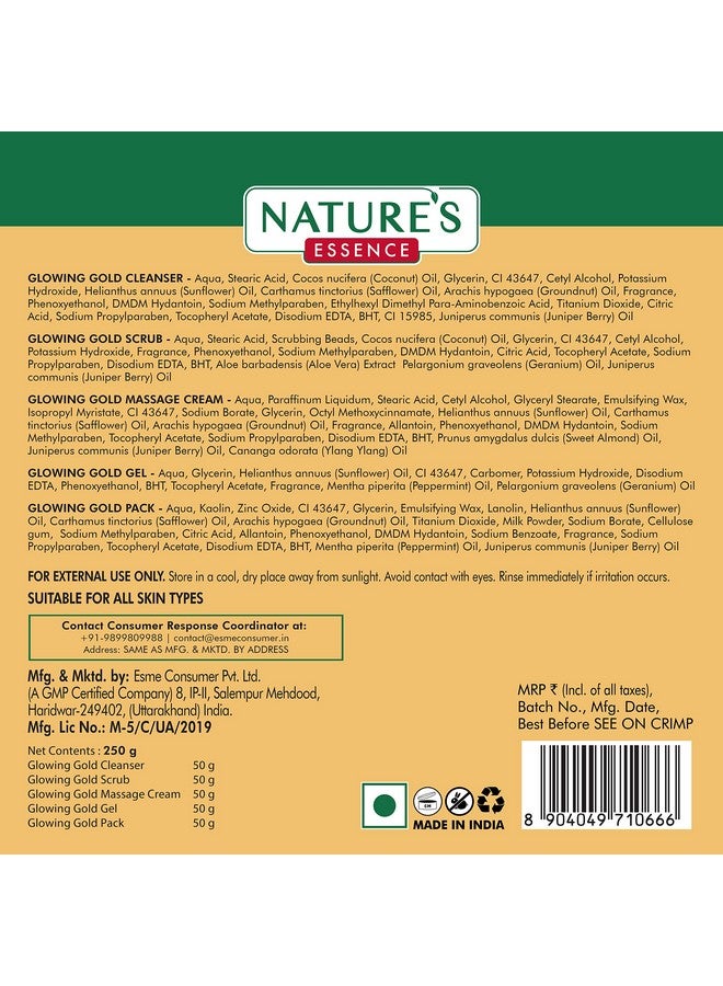 Nature's Essence NATURES ESSENCE Advanced Glowing Gold Facial Kit, 250 gm - Image 5