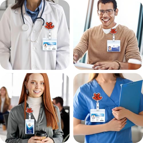 BEZTN Cute Heart Badge Reel, Retractable ID Card Badge Holder, Name Tag Work Badge Clip for NICU RN LPN CNA MA ER Night Shift Nurse Nursing Student Doctor Teacher, Nurse Gifts - Image 2