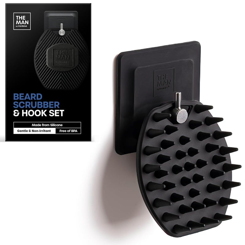 The Man Silicone Beard Scrubber for Men  Beard Brush  Beard Exfoliator for Men Removes Beardruff  Deep Cleans Beard Washing Brush Beard Growth Accessories Facial Beard Cleansing Brush 1 Set