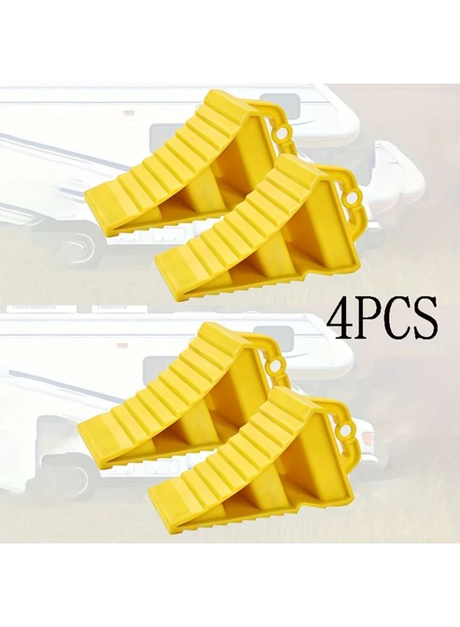 4pcs Heavy Duty Anti Slip Wheel Stopper Blocks For Cars Trucks And Jeeps - Image 1