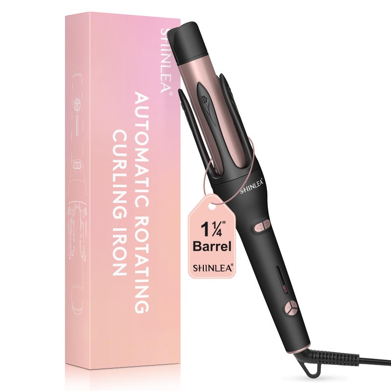 SHINLEA Automatic Hair Curler Automatic Rotating Curling Iron 1 14 Inch for Long Hair 2 in 1 Hair Straightener and Curler Ionic Curling Wand with 3 Temperatures Dual Voltage AntiScald Auto ShutOff - Image 2