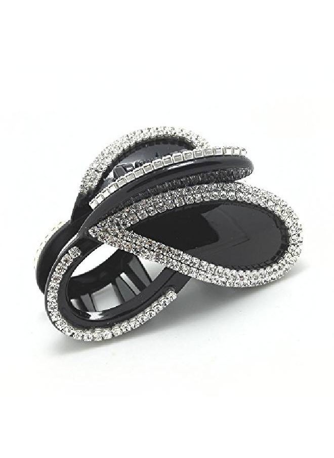 Meilliwish - Diamond Butterfly Hair Clip Claw (D14)(Black) - Image 1