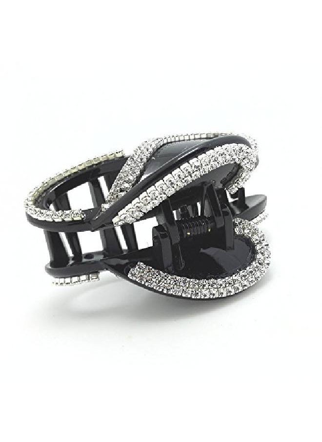 Meilliwish - Diamond Butterfly Hair Clip Claw (D14)(Black) - Image 1