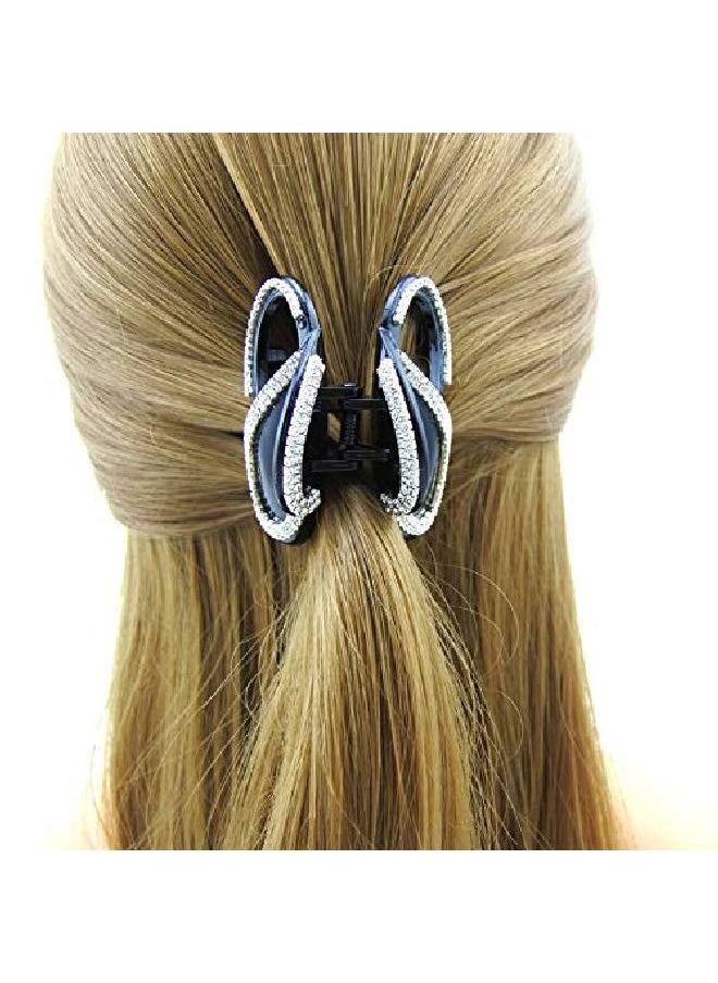 Meilliwish - Diamond Butterfly Hair Clip Claw (D14)(Black) - Image 1