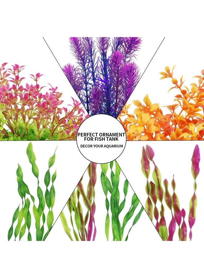 MYLIFEUNIT MyLifeUNIT Artificial Aquarium Plants, Plastic Fish Tank Plants for Aquarium Decorations, Pack of 7 (Style B) - Image 3