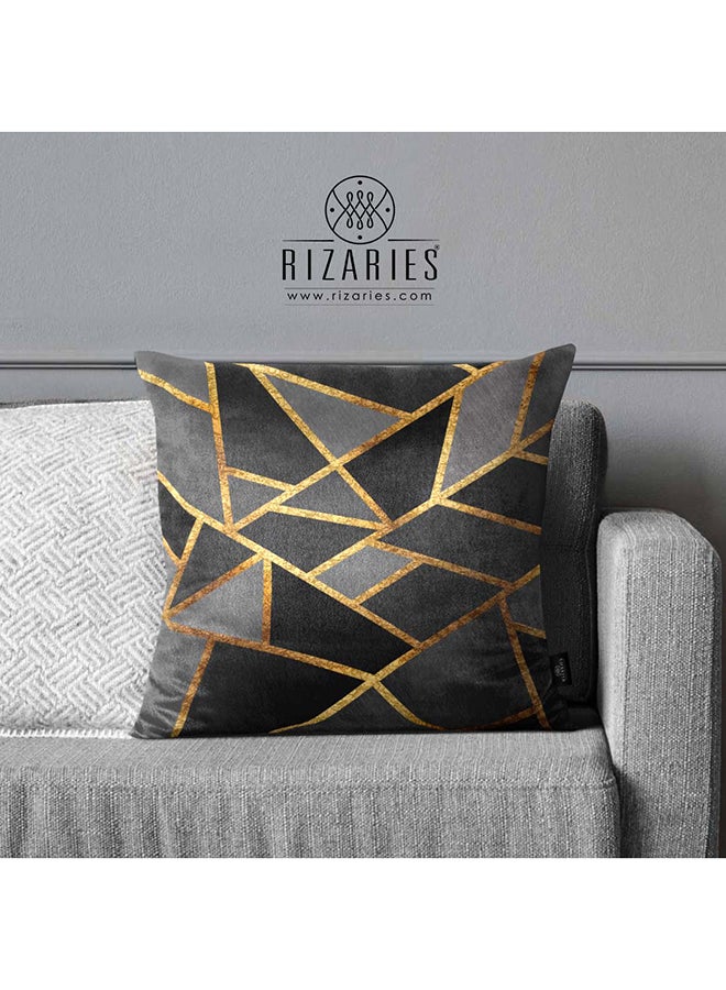 RIZARIES SuperSoft Grey Gold Stone Throw Cushion - Image 2