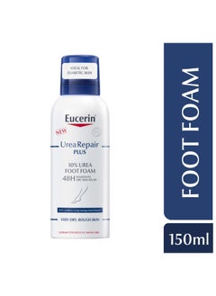 Eucerin UreaRepair Plus 10% Urea Foot Foam with Ceramide, Smoothes Callouses and Thickened Heels 150ml  - Image 1
