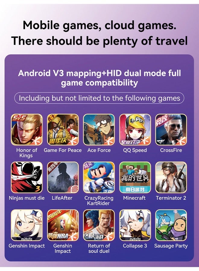 D8 Wireless Bluetooth Game Controller - Stretchable Handle, Dual Hall Sensors, Vibration, and RGB Lighting - Image 5