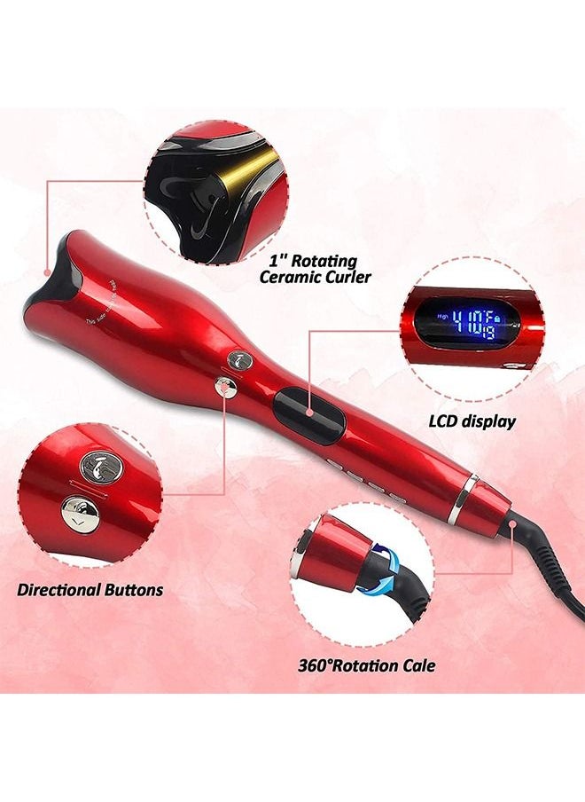 Yolu - Professional Hair Curling Iron  Auto Rotating Hair Curler Styling Tool With Temperature Display and Timer - Image 1