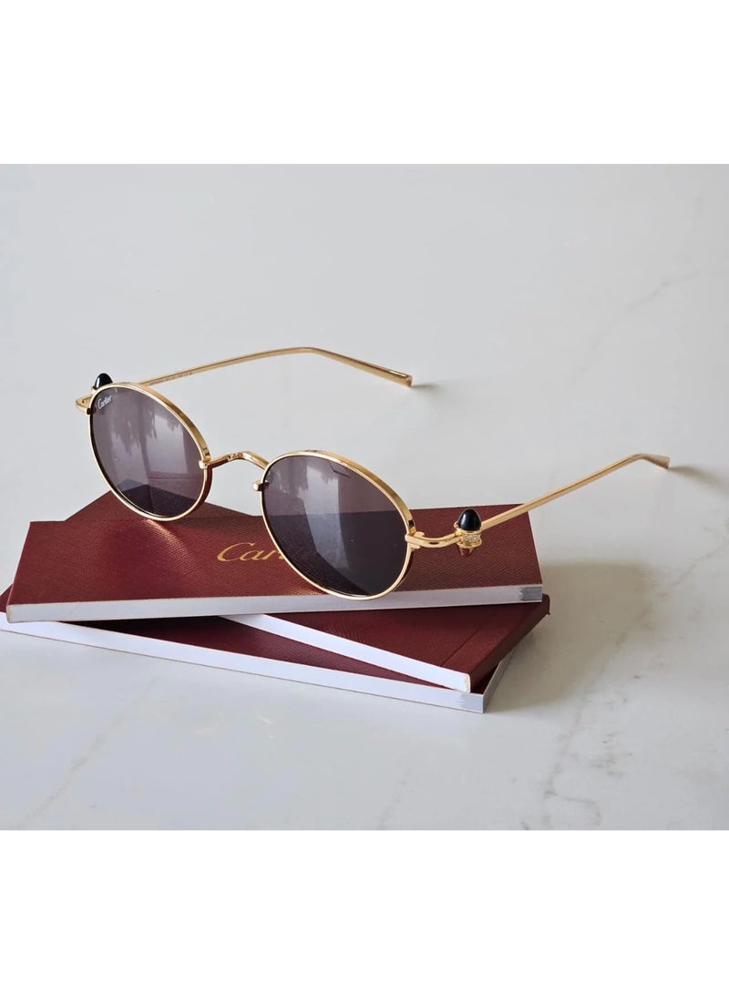 Première de Cartier gold oval sunglasses