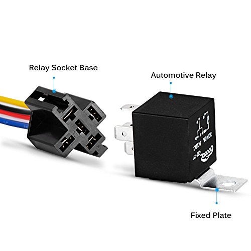 GOOACC 6 Pack Automotive Relay Harness Set 5-Pin 30/40A 12V SPDT with Interlocking Relay Socket and Harnesses,2 Years Warranty - Image 2