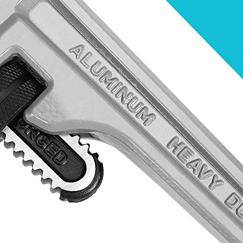 DURATECH 14-inch Heavy Duty Aluminum Straight Pipe Wrench, Adjustable Plumbing Wrench, Drop Forged, Exceed GGG standard - Image 4
