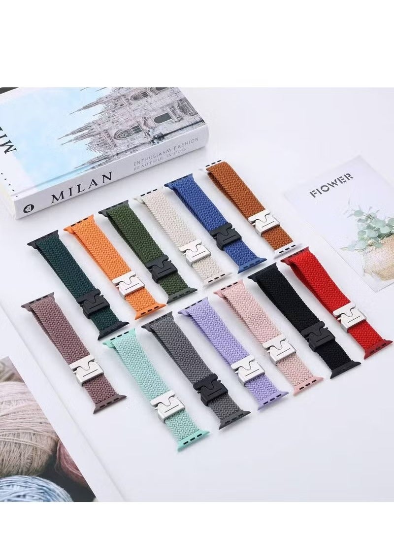 Compatible for Apple Watch Band 49mm 46mm 45mm 44mm 42mm Elastic Nylon Braided Secure & Comfortable Stretchy Strap for Women Men,Parachute Buckle Bands for iWatch Ultra 2/1 Series 10 9 8 7 6 5 4 3 SE Blue - Image 4
