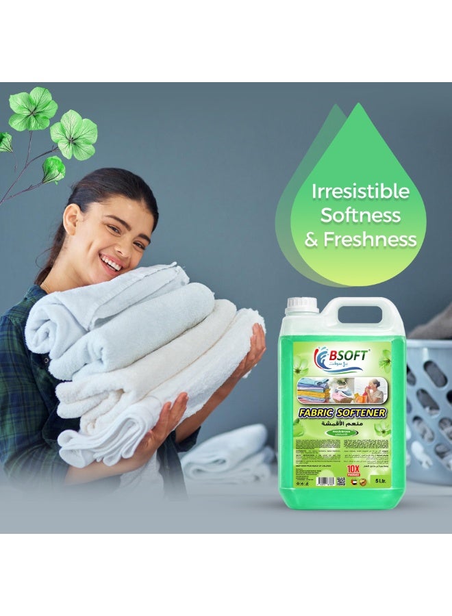 BSOFT Fabric Softener Concentrated Liquid With Fresh Green Fragrance 5L - Image 3