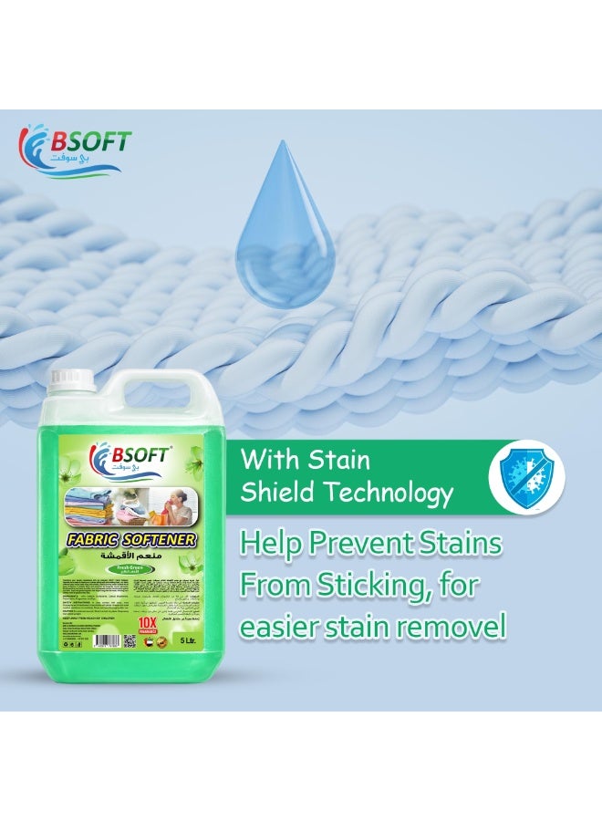 BSOFT Fabric Softener Concentrated Liquid With Fresh Green Fragrance 5L - Image 5