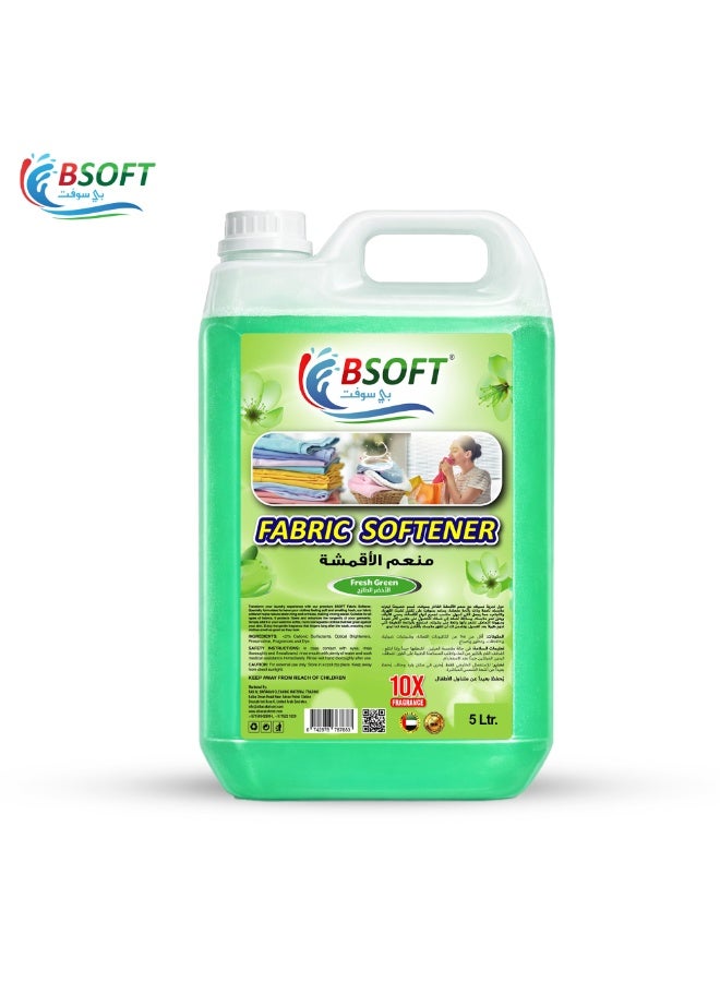 BSOFT Fabric Softener Concentrated Liquid With Fresh Green Fragrance 5L - Image 1
