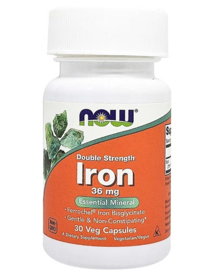 Foods Iron 36 mg Double Strength 30 Veg Capsules