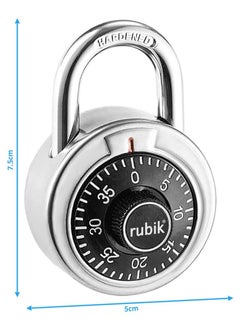 Rubik 3-Dials Combination Padlock, Alloy Steel Security Lock for Door, Cabinets, Toolbox (1 Pack)  - Image 3