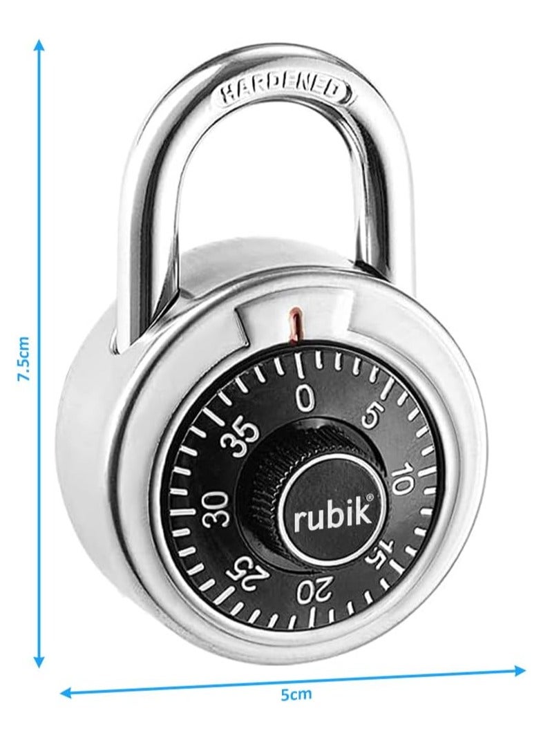 Rubik 3-Dials Combination Padlock, Alloy Steel Security Lock for Door, Cabinets, Toolbox (1 Pack)  - Image 3