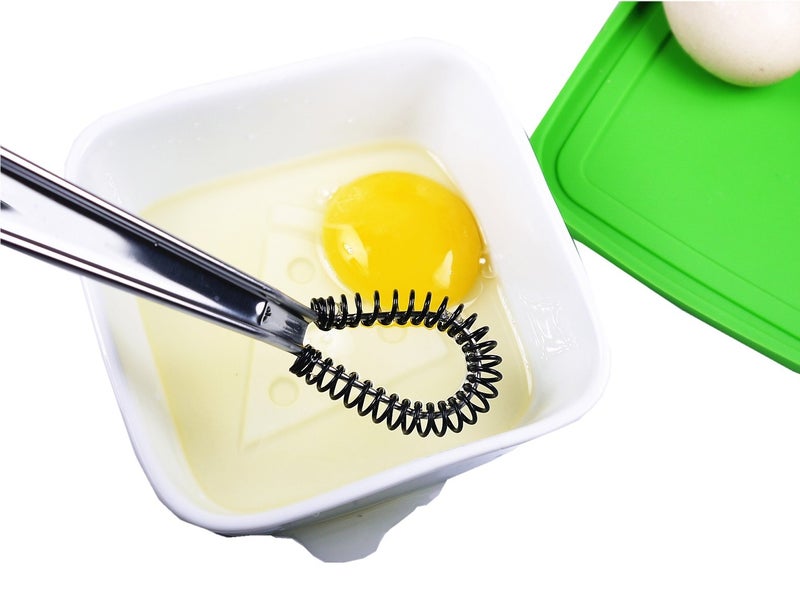 i Kito Stainless Steel Mini Spring Egg Beater Silicone Whisk Magic Hand Held Sauce Stirrer Blender Milk Frother Foamer Coffee Mixer (Silicone Coil) - Image 4