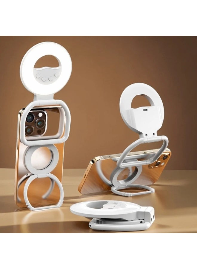 general LED Selfie Vlog Rings Light With Kickstand For iPhone 17 16 15 14 3 Modes Brightness Filling Adjustableb - Image 4