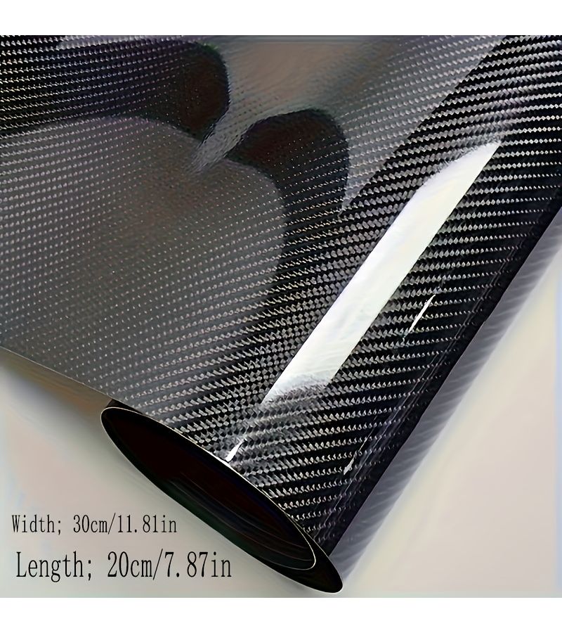 6D High Gloss Black Carbon Fiber PVC Film 7.87 inches 11.81 Inches 2 Rolls - Image 3