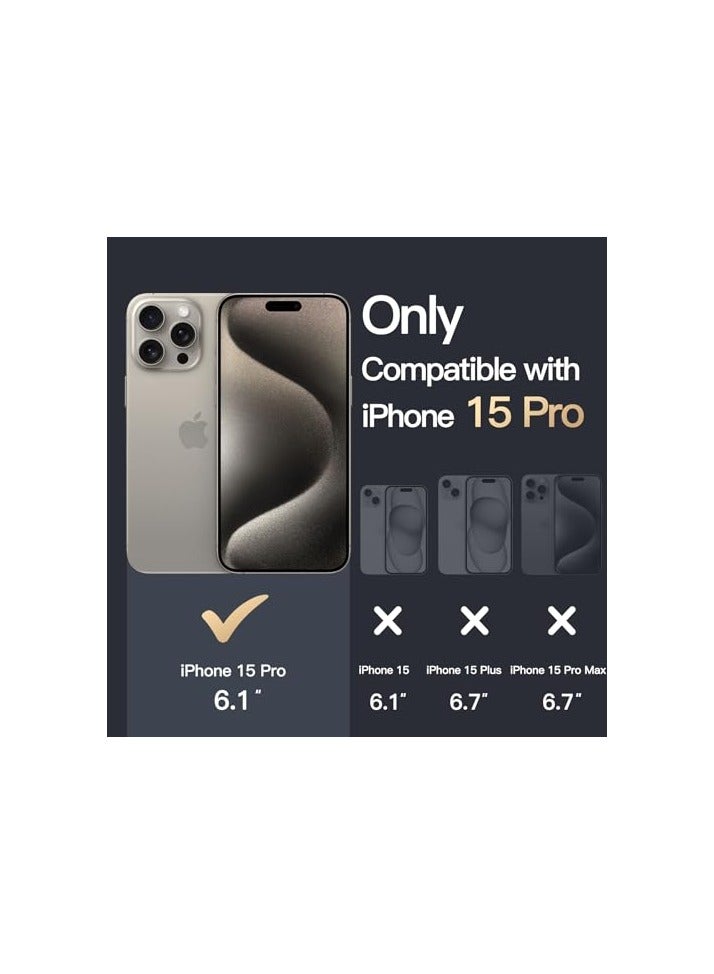 جي تيك حافظة JETech المغناطيسية لهاتف iPhone 15 Pro مقاس 6.1 بوصة متوافقة مع الشحن اللاسلكي MagSafe، وغطاء ممتص للصدمات للهاتف، وظهر شفاف مضاد للخدش (شفاف) - Image 5