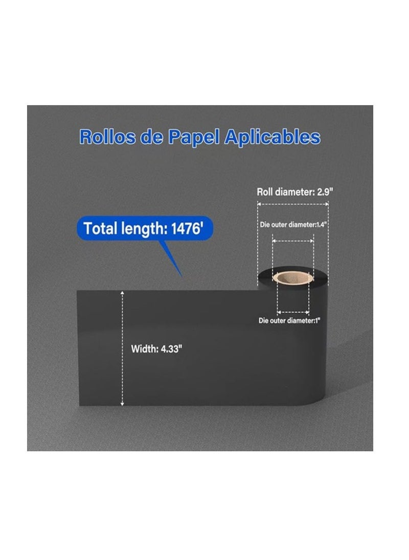 Generic 4.33" x 984' (110mm X 300m) Thermal Transfer Wax Resin Ribbon for Label Tag Barcode Printing for Zebra,TEC,DATAMAX,etc  - Image 3