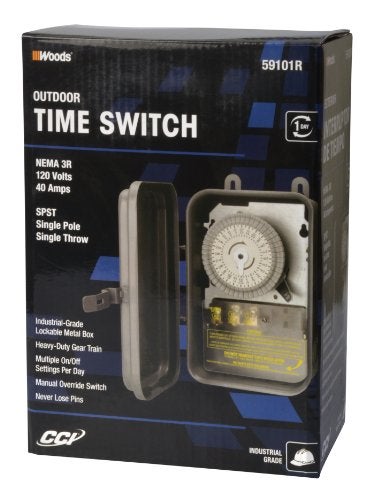 Woods 59101RWD Outdoor 24-Hour Heavy Duty Mechanical Time Switch; 120V/40 SPST - Image 2