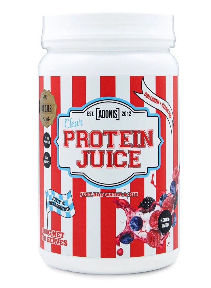 Clear Protein Juice with Collagen & Clear Whey Isolate – Berry Flavor, 30 Servings | Light Protein Drink for Active Lifestyle, Hair, Skin & Joint Support