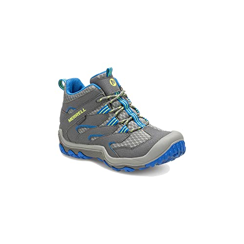 Merrell Chameleon 7 Access MID WTRPF Hiking Boot, Grey/Blue, 1 US Unisex Little Kid - Image 1