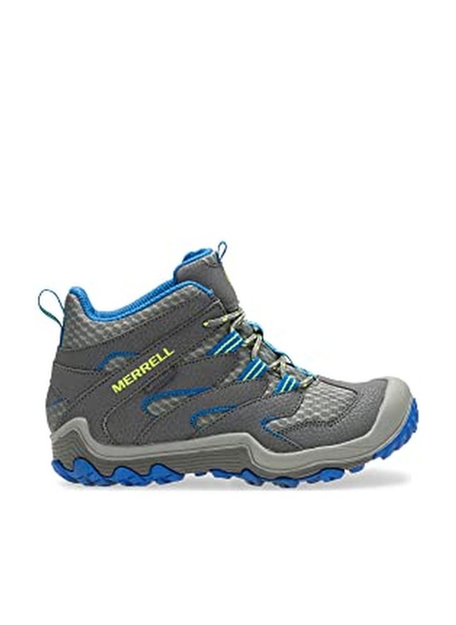 Merrell Chameleon 7 Access MID WTRPF Hiking Boot, Grey/Blue, 1 US Unisex Little Kid - Image 1