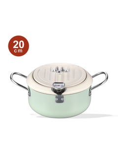 Glanfen Household 304 Stainless Steel Fryer, Temperature-Controlled Fryer with Thermometer 20CM  - Image 2
