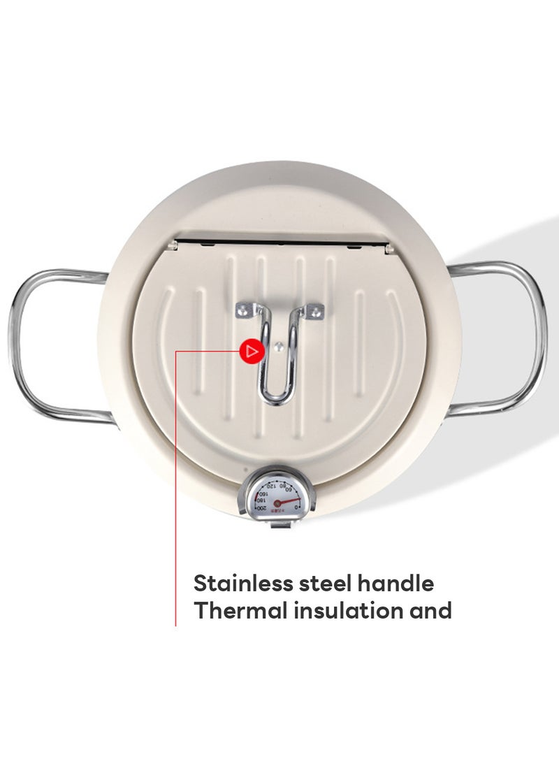 Glanfen Household 304 Stainless Steel Fryer, Temperature-Controlled Fryer with Thermometer 20CM - Image 4