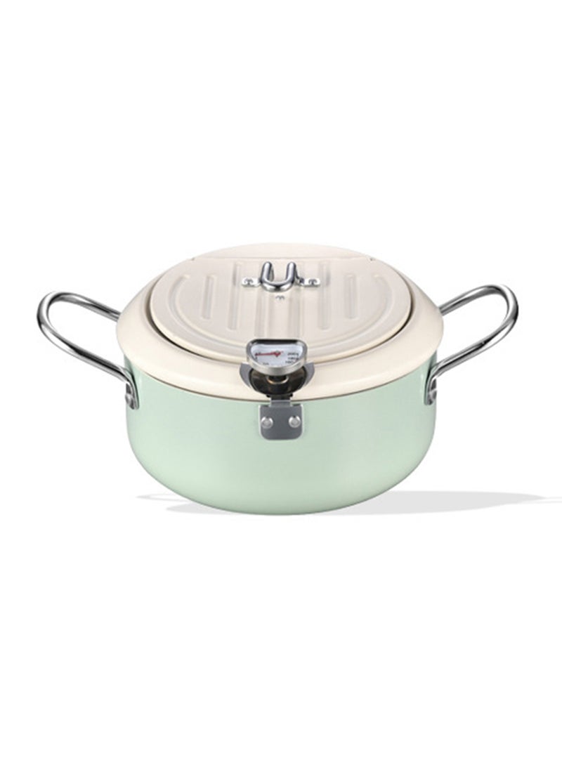 Glanfen Household 304 Stainless Steel Fryer, Temperature-Controlled Fryer with Thermometer 20CM - Image 1