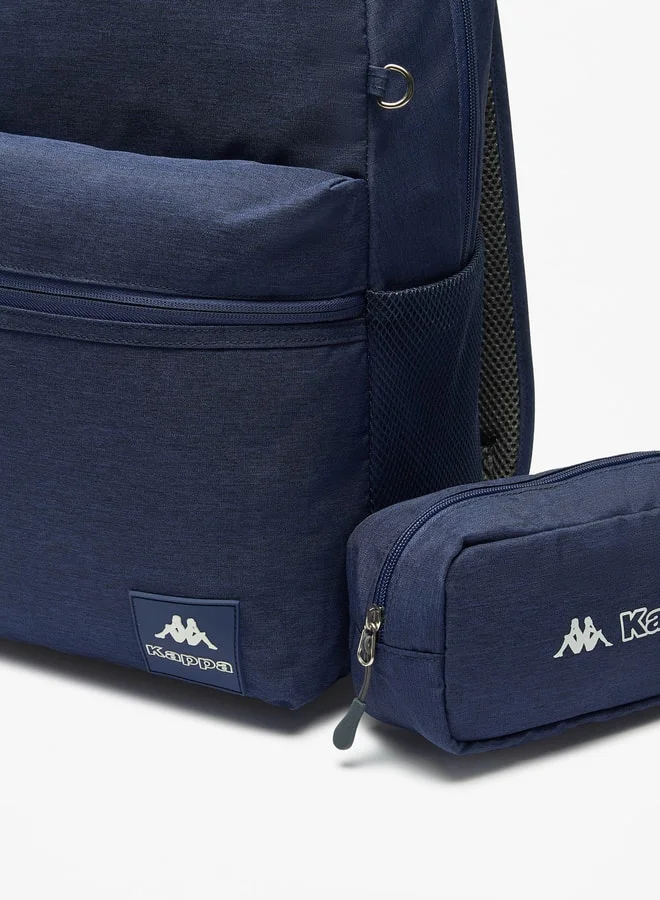 كابا Logo Detail Backpack with Adjustable Straps and Pencil Case