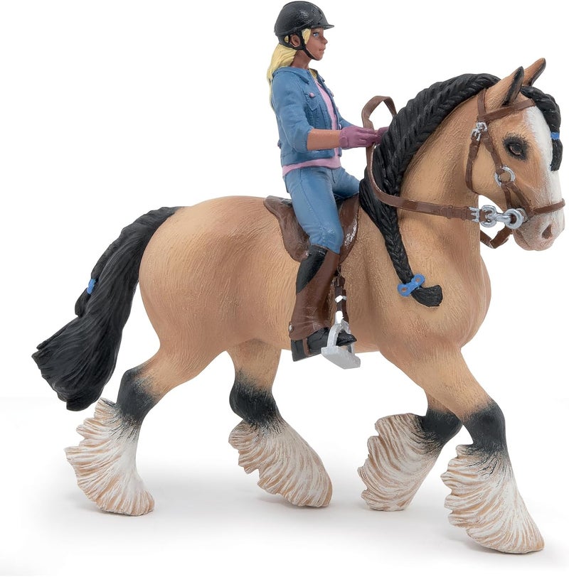 Papo  HandPainted  Tinker and her Young Rider  51572  Horses  Animals  Collectible  for Children  Suitable for Boys and Girls from 3 Years Old - Image 1