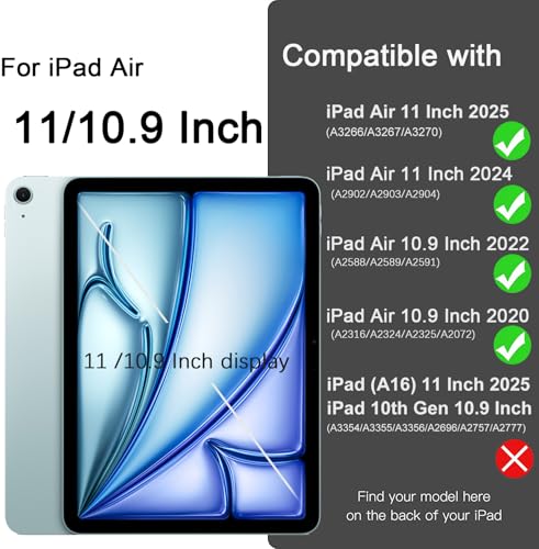 Akkerds Compatible with iPad Air 11 Inch Case 7th/6th Generation (M3/M2) 2025/2024, for iPad Air 5th/4th Generation Case 10.9 Inch 2022/2020 with Pencil Holder[Auto Sleep/Wake], BluePurple - Image 2