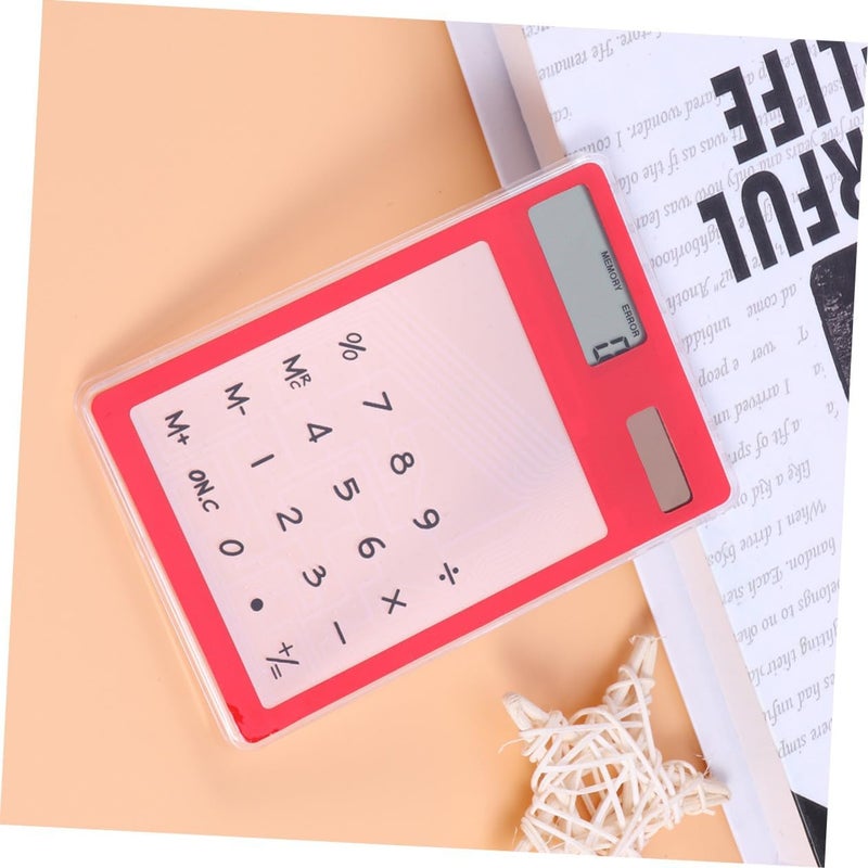 Transparent Touch Panel Solar Calculator Lightweight Portable Design for School Office Home Use Automatic Power Off Compact Retro Style Go Calculations - Image 5