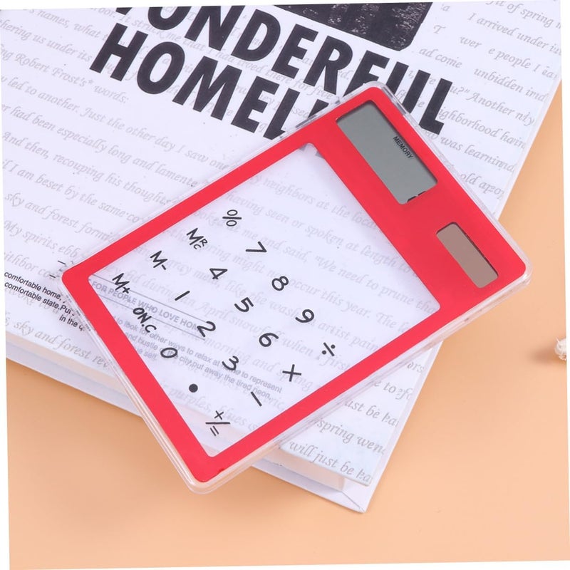 Transparent Touch Panel Solar Calculator Lightweight Portable Design for School Office Home Use Automatic Power Off Compact Retro Style Go Calculations - Image 4