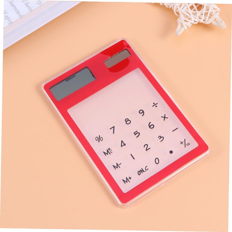 Transparent Touch Panel Solar Calculator Lightweight Portable Design for School Office Home Use Automatic Power Off Compact Retro Style Go Calculations - Image 3