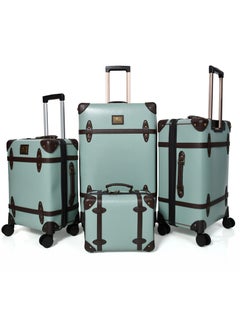 MORANO Morano Classic Leather Luggage 4 Pcs Set Pistachio 28''-24''-20'''-14'''Inches  - Image 2