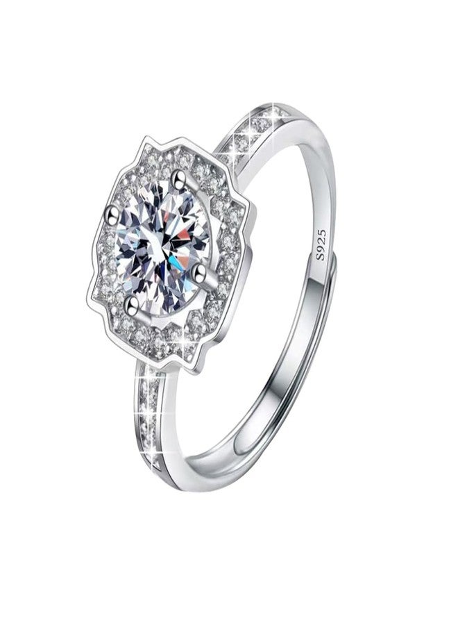 Luckilemon Moissanite Adjustable Engagement Ring, Promise Eternity Ring for Women,Wedding Rings,Jewelry Gift,Friendship Promise Fashion Jewelry Valentine Gifts for Women - Image 1