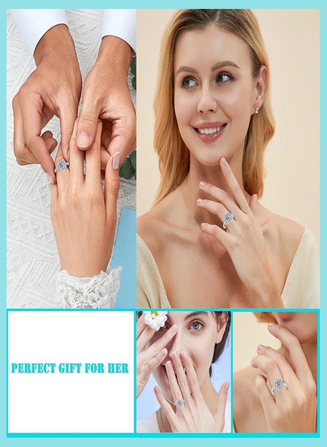 Luckilemon Moissanite Adjustable Engagement Ring, Promise Eternity Ring for Women,Wedding Rings,Jewelry Gift,Friendship Promise Fashion Jewelry Valentine Gifts for Women - Image 5