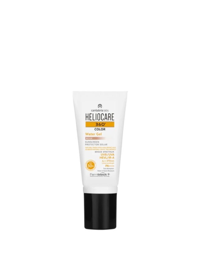 Heliocare 360º Water Gel SPF50+ Tinted Sunscreen Beige 50ml - Image 1