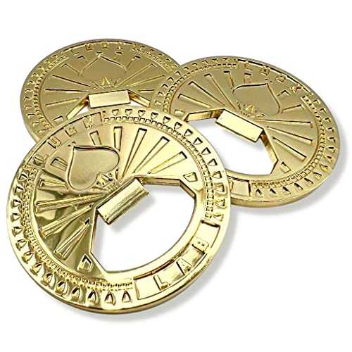 Luck Lab Set of 3 Metal Bottle Opener Poker Buttons - Dealer Button, Big Blind and Small Blind Metal Weights (Position Markers) for Texas Hold Em - 2 inch - Image 3