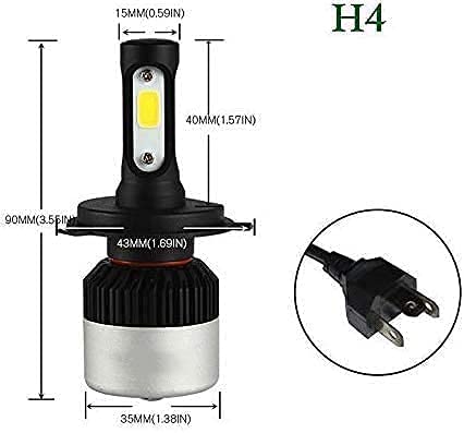 Asryd (2 Year Warranty) Genuine H4 Hi/Low Beam 9000LM 6500K 72 W LED Automotive Headlight Bulbs Auto Conversion Driving Lamp (Cool White) (H4 (Pack of 2)) - Image 3